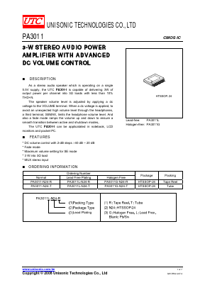 PA3011L Datasheet PDF Unisonic Technologies
