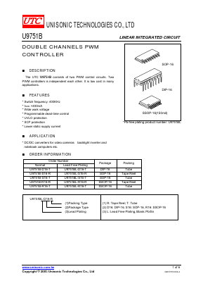 U9751BL-R16-T Datasheet PDF Unisonic Technologies