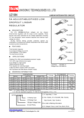 UZ1084L Datasheet PDF Unisonic Technologies