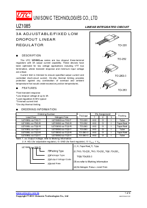 UZ1085 Datasheet PDF Unisonic Technologies