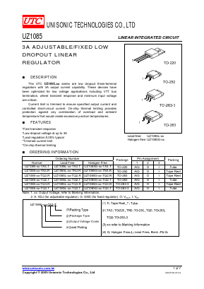 UZ1085-AD-TQ3-R Datasheet PDF Unisonic Technologies