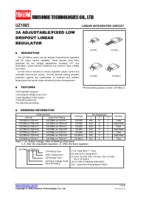 UZ1085-15-TQ2-A-R Datasheet PDF Unisonic Technologies