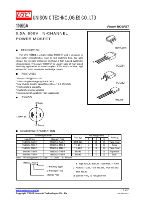 1N60A Datasheet PDF Unisonic Technologies