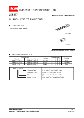 2SB857-D-T6C-T Datasheet PDF Unisonic Technologies