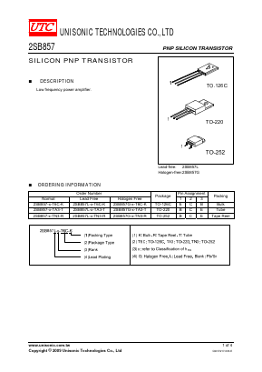 2SB857G-D-TA3-R Datasheet PDF Unisonic Technologies