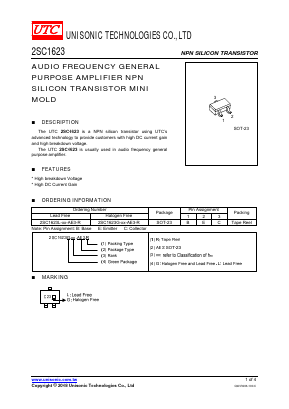 2SC1623L-L7-AE3-R Datasheet PDF Unisonic Technologies