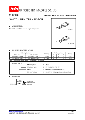 2SC3835G-X-T3P-T Datasheet PDF Unisonic Technologies