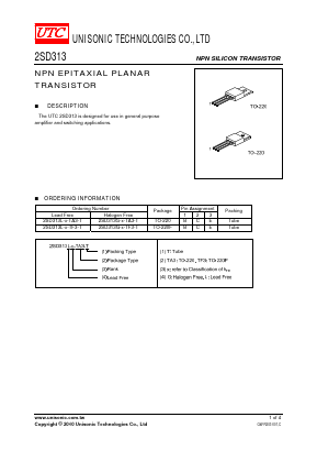 2SD313G-X-TF3-T Datasheet PDF Unisonic Technologies