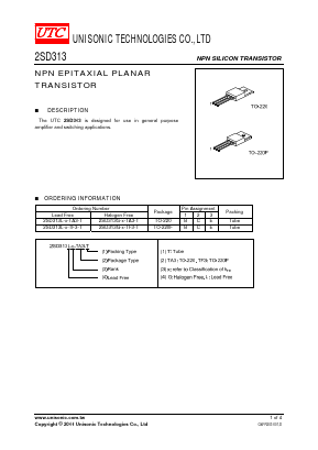 2SD313G-D-TA3-T Datasheet PDF Unisonic Technologies