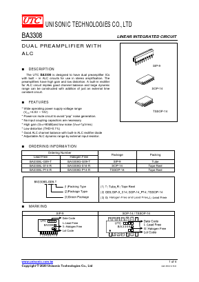 BA3308L-S14-R Datasheet PDF Unisonic Technologies
