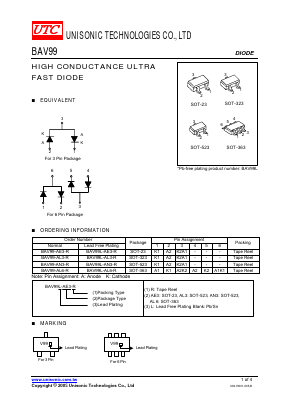 BAV99-AN3-R Datasheet PDF Unisonic Technologies