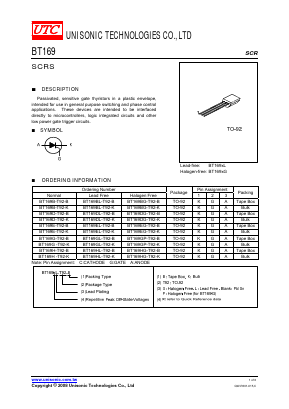 BT169B Datasheet PDF Unisonic Technologies
