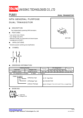 PUMX1 Datasheet PDF Unisonic Technologies