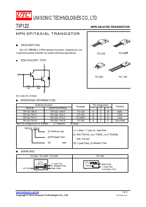 TIP122G-T60-K Datasheet PDF Unisonic Technologies