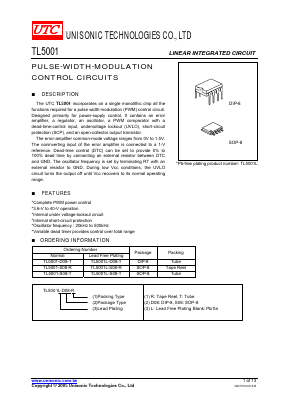 TL5001L-D08-T Datasheet PDF Unisonic Technologies