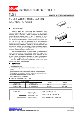 TL594 Datasheet PDF Unisonic Technologies