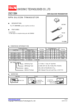 2SC1384G-X-T9N-R Datasheet PDF Unisonic Technologies