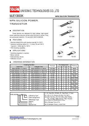 MJE13003KG Datasheet PDF Unisonic Technologies