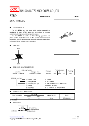 BTB24L Datasheet PDF Unisonic Technologies