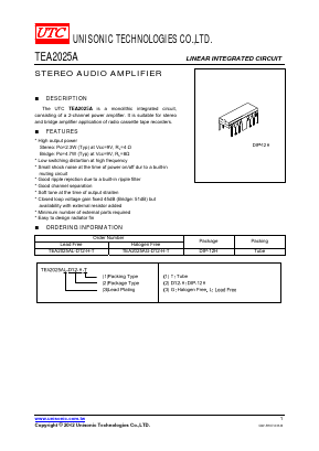 TEA2025AL-D12-H-T Datasheet PDF Unisonic Technologies