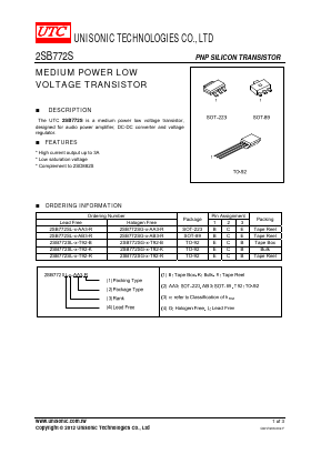 B772S Datasheet PDF Unisonic Technologies