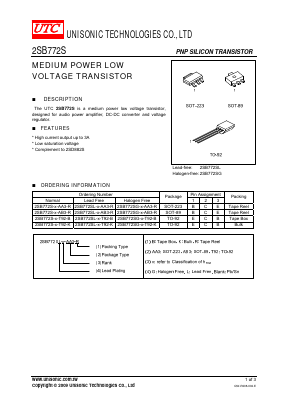 2SB772S-AB3-R Datasheet PDF Unisonic Technologies