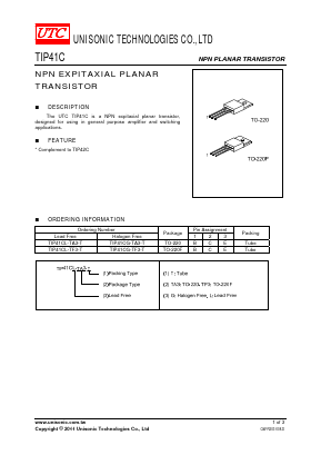 TIP41CG-TA3-T Datasheet PDF Unisonic Technologies