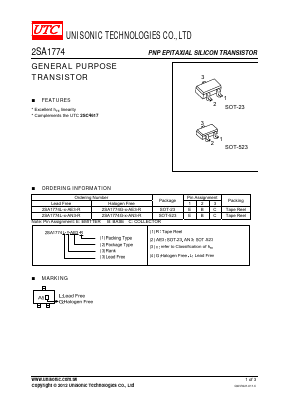 2SA1774 Datasheet PDF Unisonic Technologies