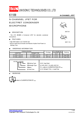 K1109L-J35-AE3-R Datasheet PDF Unisonic Technologies