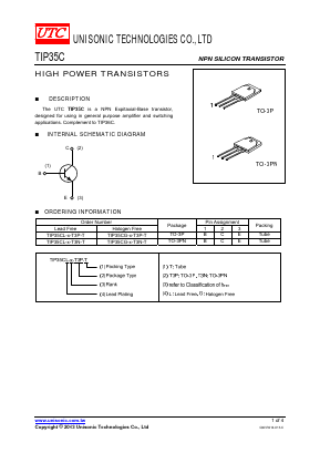 TIP35CL-R-T3P-T Datasheet PDF Unisonic Technologies
