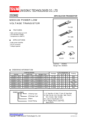 2SD882-E-T60-K Datasheet PDF Unisonic Technologies
