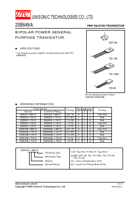 2SB649A-X-T60-B Datasheet PDF Unisonic Technologies