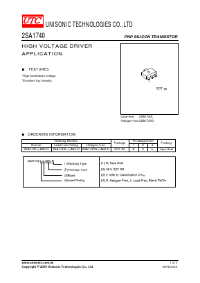 2SA1740-E-AB3-R Datasheet PDF Unisonic Technologies