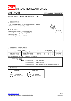 MMBTA43L-AE3-R Datasheet PDF Unisonic Technologies