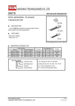 2N6718 Datasheet PDF Unisonic Technologies