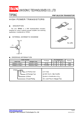 TIP36CG-R-T3P-T Datasheet PDF Unisonic Technologies