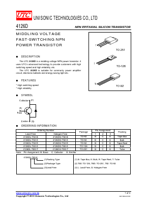 4126DG-T92-R Datasheet PDF Unisonic Technologies