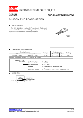 B688 Datasheet PDF Unisonic Technologies