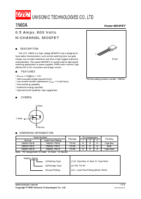 1N60A-T92-R Datasheet PDF Unisonic Technologies