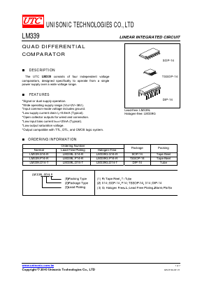 LM339-S14-R Datasheet PDF Unisonic Technologies