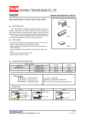 BA6208L-G09-R Datasheet PDF Unisonic Technologies