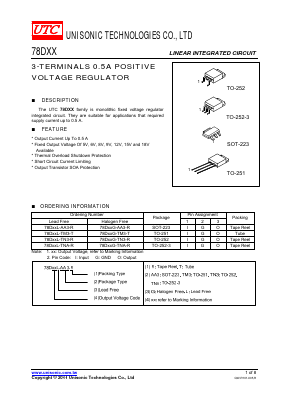78DXXG-AA3-R Datasheet PDF Unisonic Technologies