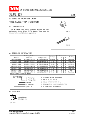 ML1225L-X-T92-K Datasheet PDF Unisonic Technologies