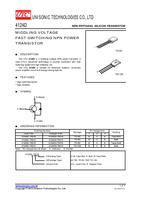 4124DL-T92-R Datasheet PDF Unisonic Technologies