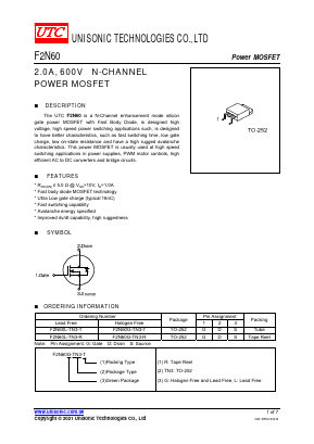 F2N60L-TN3-T Datasheet PDF Unisonic Technologies
