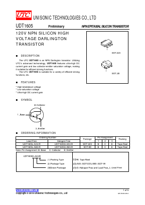 UDT1605G-AB3-R Datasheet PDF Unisonic Technologies