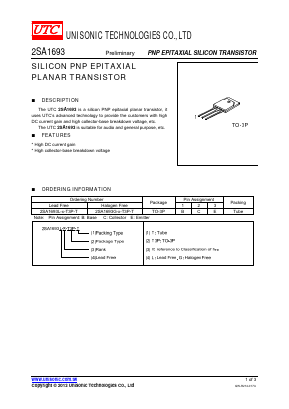 2SA1693 Datasheet PDF Unisonic Technologies