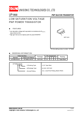 UP1868 Datasheet PDF Unisonic Technologies