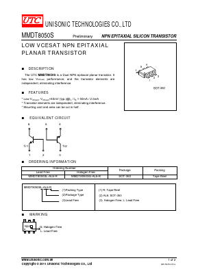 MMDT8050S Datasheet PDF Unisonic Technologies