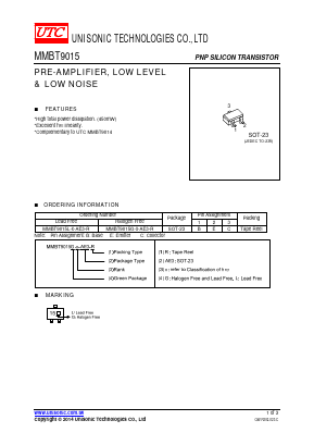 MMBT9015L-X-AE3-R Datasheet PDF Unisonic Technologies